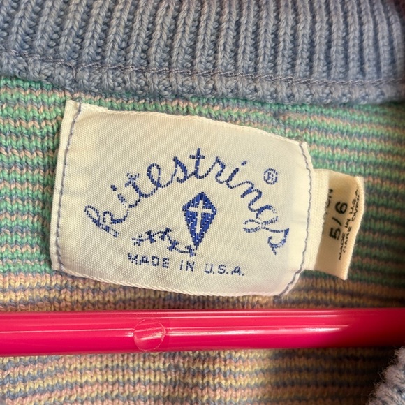 Vintage 90s Kids Knit Sweater Vest – Kitestrings – Pastel Plaid – Size 5/6 - Picture 2 of 7